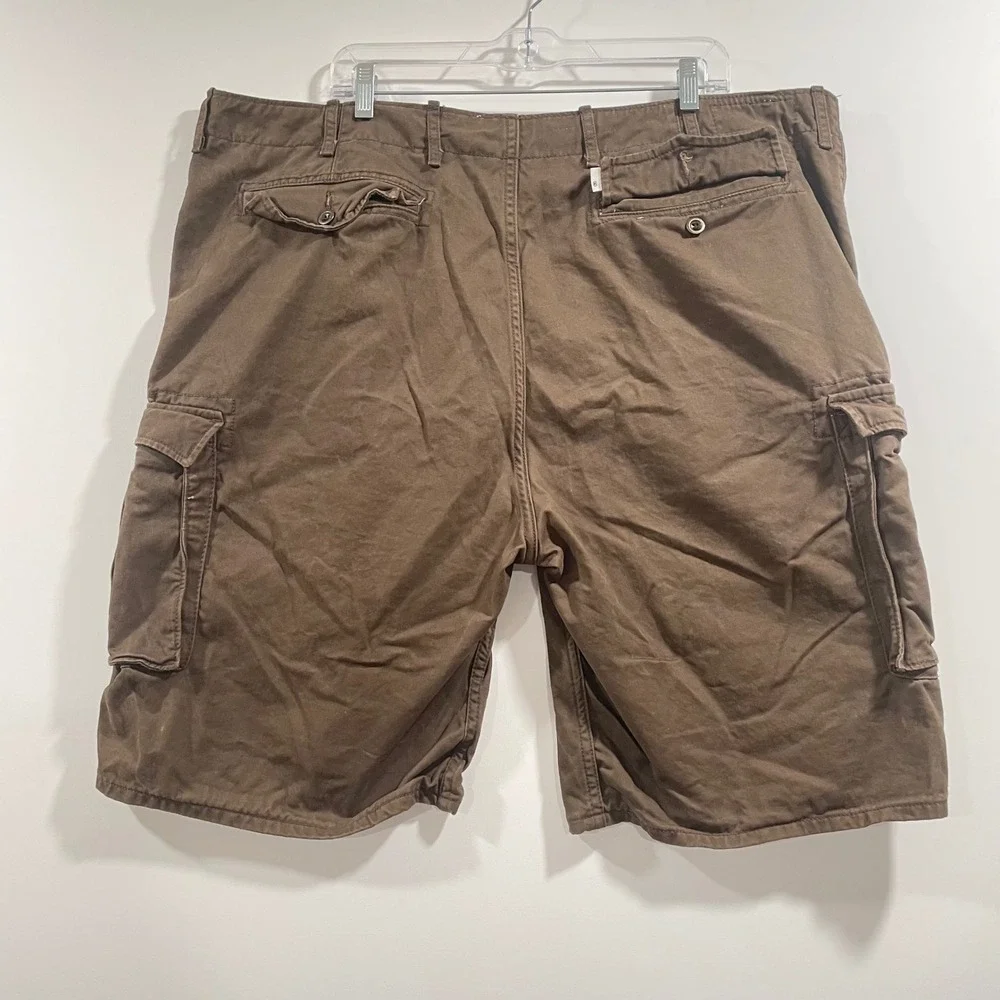 Levis Mens Cargo Shorts Brown Cotton Multi‎ Pocket Casual Size 44 Baggy Skater